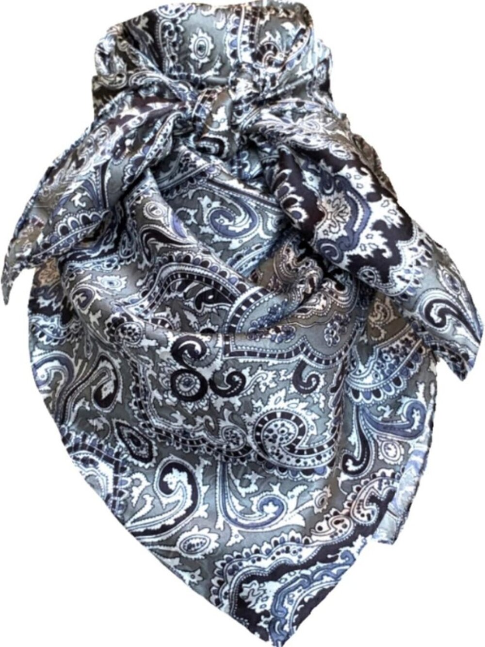 XL 42” Paisley Silk Scarf Bandana - Wild Rag in Multiple Colors, Fashion